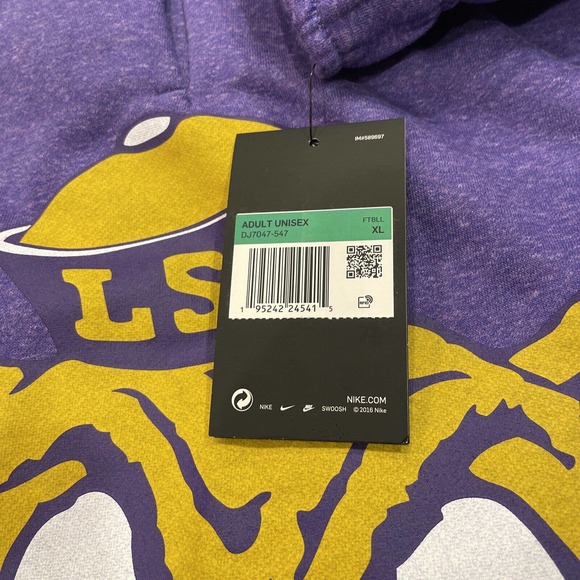 LSU Tigers Team Sweatpants Nike Purple Gold Pockets Mens Size XL New Fast Ship - Picture 8 of 12